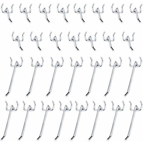 Rapanda – Lot de 30 crochets muraux en acier inoxydable – 15 crochets 10 cm et 15 crochets 5 cm – Capacité 1,5 kg – Pour garage et atelier - accessoires-10