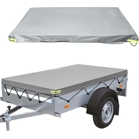 Lntyq – Bâche plate pour remorque 214x122cm – PVC 420D étanche – Protection remorque jusqu'à 750kg – Couverture ajustée gris