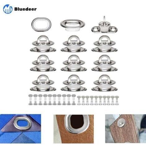Ovales Twist Verrouiller en Laiton Nickelé Tourniquet Bache avec Contre-rivure et Rivet pour Accessoires DIY Craft à Main en Cuir Sac Matériel - Bluedeer (1/4)