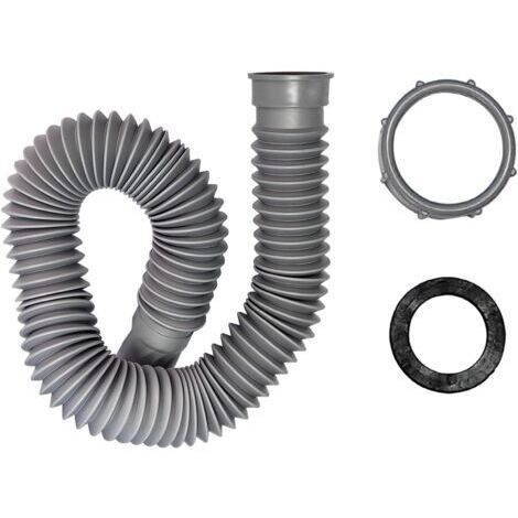 Tuyau de Vidange Flexible, Cuisine évier Salle de Bain Sanitaire Drain Connexion, Diamètre Intérieur Fileté 45mm, Extensible de 370 mm à 700 mm