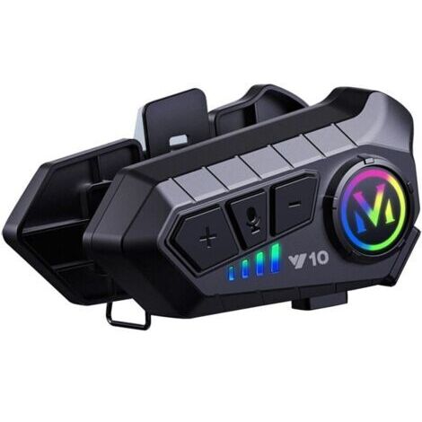 Casque Moto Intercom 32 H Moto Casque Moto Bluetooth Intégré Headset Main Libre Haut-Parleurs Écouteurs sans Fil de Moto, Soutien des Appels Mains Libres Grand Batterie Capacité (1/4)