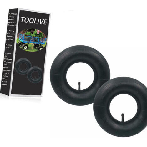 2 pièces 4.10/3.50-4 Chambre à air Pneu TR-13 Valve Droite pour Diable, Chariot, Chariot à Main, Chariot de Jardin, Tondeuse à Gazon-