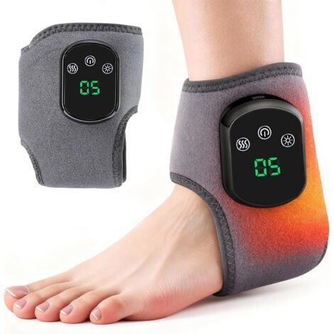 3 En 1 Masseur de Pieds Électrique, Massage Pieds avec 3 Modes de Vibration et 5 Niveaux de Chauffageé, Portable Masseur de Cheville, Masseur Pieds Sans Fil pour Cheville (1 Pct)