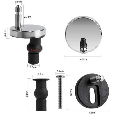 Lot de 2 fixation abattant wc universels pour abattant de WC-Compatible avec la plupart des sièges de WC standards avec système d'abaissement automatique-Facile à installer