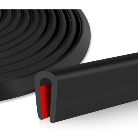 Protection Bord de tole adhésif Joint Caoutchouc en u Joint Bord de tole EPDM Protection Porte de Voiture Joint pour plaques métalliques fenêtres Coin de Table (2mm×3m)