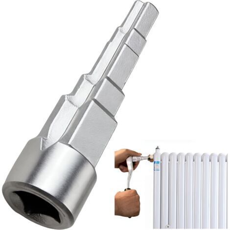 Clé Étagée Universelle 1/2" 5 Niveaux pour Sanitaire Chauffage Radiateurs Cliquet Clé de Montage Étagée avec Douille Carrée Intérieure pour Travaux de Plomberie