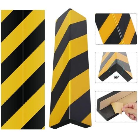 Linghhang – Lot de 2 protecteurs d'angle en mousse EVA 40x15 cm – Auto-adhésifs pour colonnes et murs – Sécurité renforcée avec visibilité jaune noir