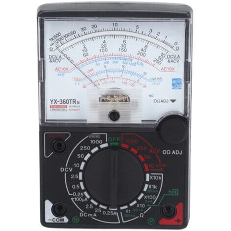 Multimètre analogique AC DC – Voltmètre ampèremètre ohmmètre – Tension jusqu'à 1000V – Résistance jusqu'à 2MΩ – Pour usage scolaire et professionnel