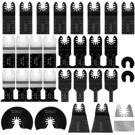 31Pcs Accessoires pour Outils Oscillants,Professional Lame Outil Multifonction Kits coupe bois/métal/plastique,Lame de Scie Oscillante Universelles pour Fein Multimaster,Dremel,Bosch,Makita,Dewalt
