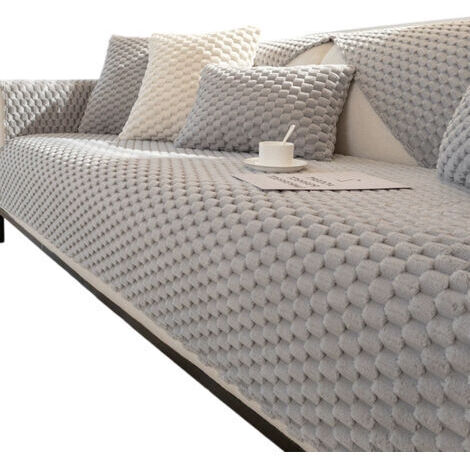 Housse Canapé d'Angle 4 Places - Couvre Canapé Antidérapant Avec Accoudoirs - Couverture en Forme De L - F-90x120cm
