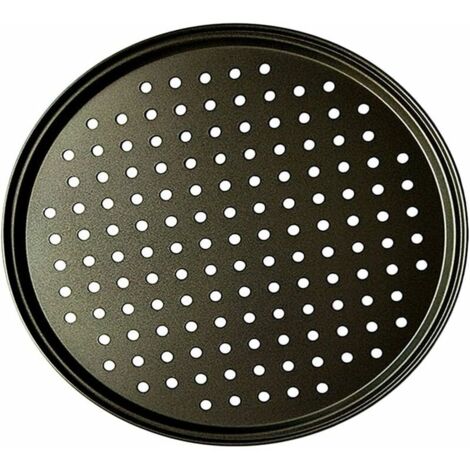 AIDUCHO Poêle à Pizza Punch Acier Au Carbone Plat Four Perforé Multi-Usages Plaque à Pizzac Anti-adhérent Plaques à Pizza Utilisée pour Pâtisserie, La Pizza, Le Gâteau, Les Sandwichs, Saucisse, Galett