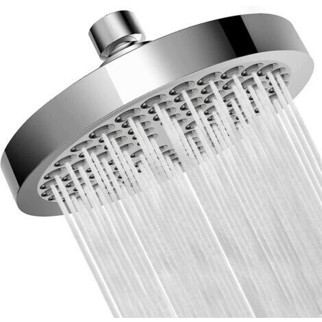 (Argent)Pomme de Douche Anti Calcaire, Pomme de Douche Haute Pression, Pommeau de Douche Fixé, Pommeau Douche Pluie à Économie d'eau, Ronde Tête de Douche Pluie, Pommeau Universelle (1/5)