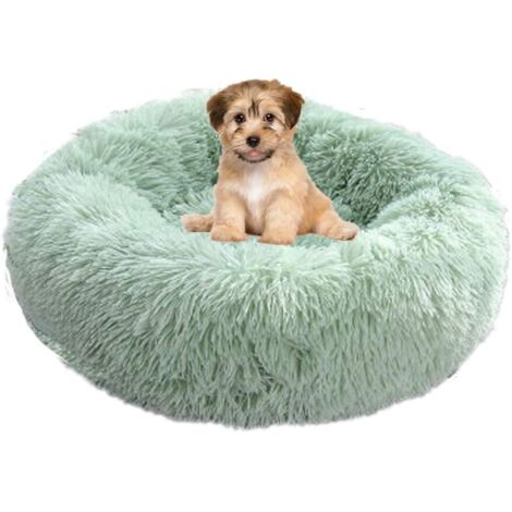 Panier pour Chien Panier pour Chat Rond Coussin de lit Moelleux pour Animaux de Compagnie Doux et Confortable, Chaud, imperméable,antidérapant et Lavable Coussin Chien Convient aux Chats,Chiens Vert c
