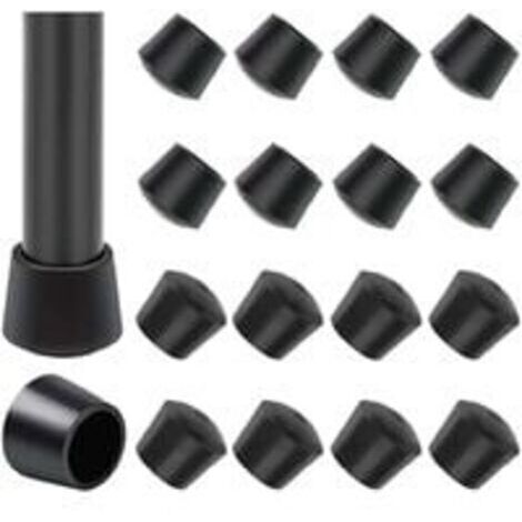 16 Paquet Embouts de protection de chaise, Embout pied de chaise Caoutchouc pied de chaise Protection Embouts, Diamètre intérieur - 1 pouce / 25 mm, noir