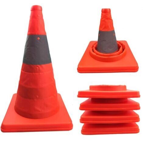 1 Cônes de signalisation rétractables Pliables 45 cm Orange Sécurité Multifonctionnelle Cône De Sécurité