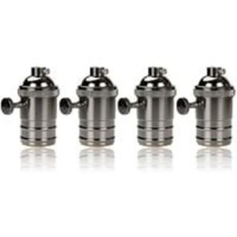 4 pièces Edison Douille Vintage E27 Adaptateur De Lampe avec interrupteur Rétro Vintage Lustre Sans Fil Noir