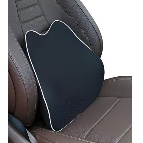 Jusch – Coussin lombaire ergonomique pour voiture et bureau – Mousse à mémoire de forme – Revêtement en maille respirante – Sangles réglables antidérapantes