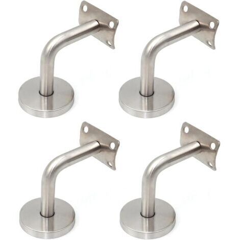 4 Pièces Supports de Rampe d'escalier en Acier Inoxydable Balustrade Murale Support de Tube 90° Supports de Main Courante pour Fixation Murale Escalier Support Mural de Garde-Corps Supports Muraux