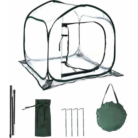 Mini Serre Pop up Grow House, Couverture de Serre intérieure extérieure en PVC, Petit abri de Fleurs de Jardin Portable - 80 x 80 x 80 cm - RWMini serre et serre de balcon (1/5)