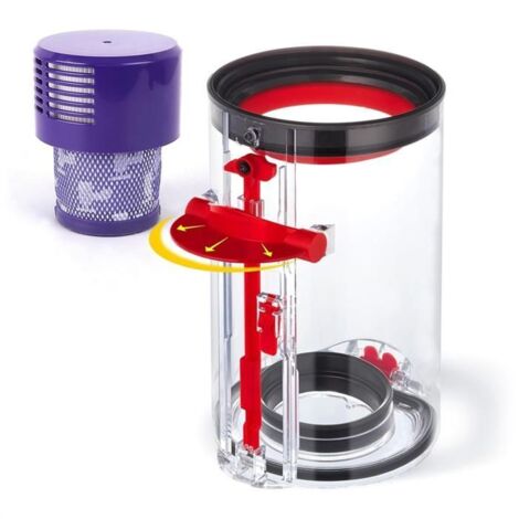 Forehill – Poubelle à poussière pour aspirateur Dyson V10 SV12 – Bac de remplacement étanche en matériau durable – Vidage facile avec loquet large