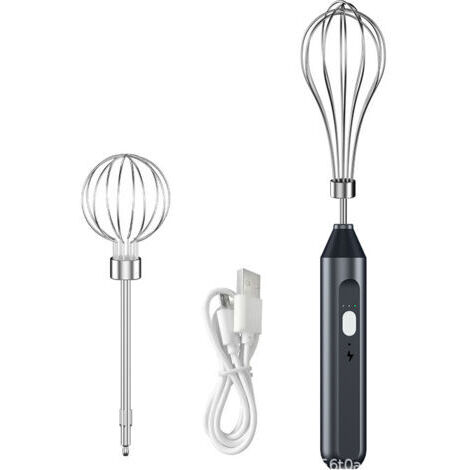 Batteur Électrique Sans Fil, Fouet Électrique Portable pour la Cuisson à la Maison (Noir)