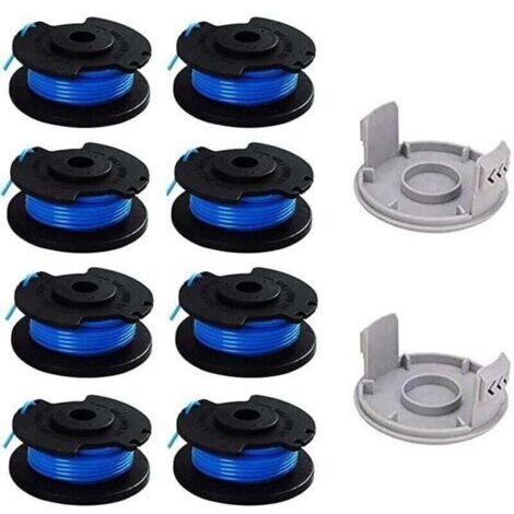 10 Paquets Bobine de Rechange pour Coupe-bordure pouce pour Ryobi , Compatible Avec Ryobi One + AC14RL3A, Coupe-fil Sans Fil , 8 Bobines + 2 Capuchons de Coupe,