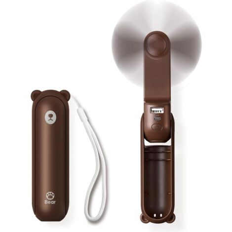 Mini ventilateur portable, ventilateur de poche 3 en 1, petit ventilateur de poche portable rechargeable par USB, ventilateur alimenté par batterie [14-21 heures de travail] avec banque d'alimentation