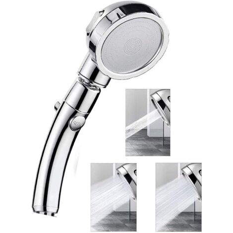 Pomme de douche, pomme de douche haute pression, rotation à 360 °, 3 modes haute pression pour économiser l'eau, pomme de douche en acier inoxydable ABS-Fei Yu (1/5)