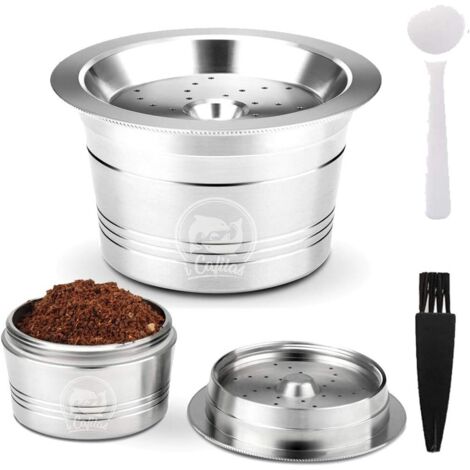 Capsule de Café Réutilisable, Capsule en Acier Inoxydable pour Cafissmo K-Fee Caffitaly avec Une Brosse de Nettoyage pour Cuillère en Plastique-Fei Yu (1/5)