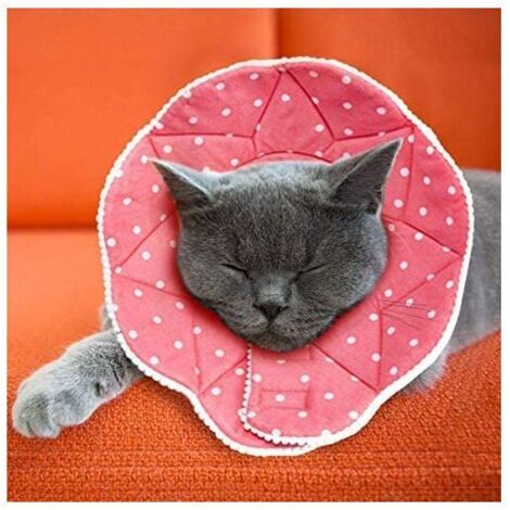Collerette confortable de post-chirurgie pour chats et chiens, robuste, imperméable, résistante aux griffures et morsures, facile à nettoyer, avec attache ajustable, Ensoleillé (1/2)