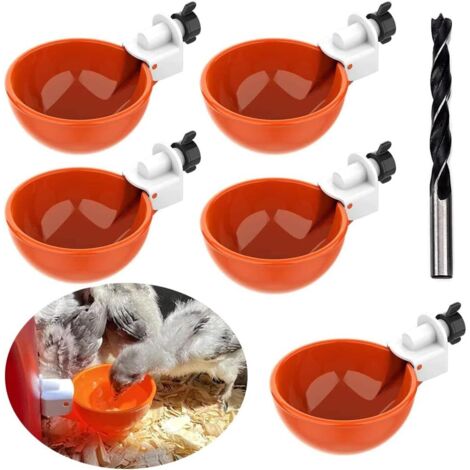 Abreuvoir et mangeoire pour basse-cour et poulailler 5 pcs, Abreuvoir Poules, Abreuvoir Automatique Poule Kit, Abreuvoirs Automatiques De Poulet, Convient Aux Oiseaux, Volailles, Pigeons, Poulets, Can (1/5)