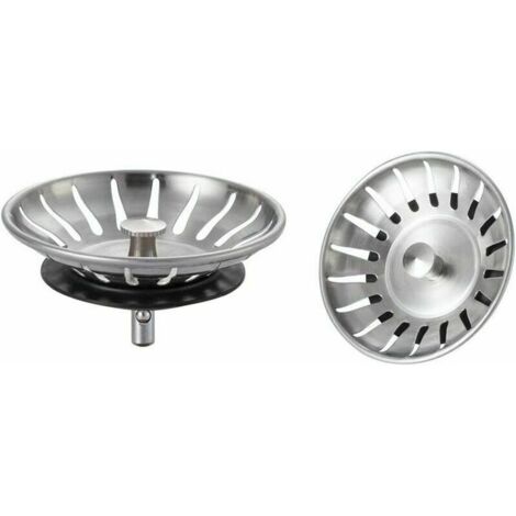 2 Bouchon Evier Cuisine Inox Filtre Evier Cuisine Universel Bonde Evier avec 18 Fentes Grille Evier Cuisine Antiblocage Panier pour Evier Inox Vidange Rapide