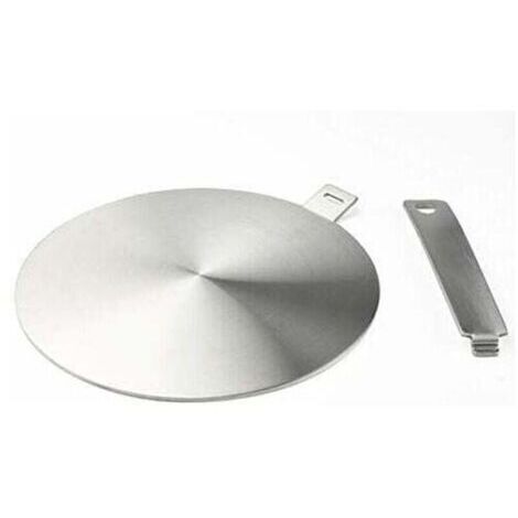 Adaptateur à induction, disque convertisseur pour plaque de cuisson à induction, plaque de diffusion de chaleur avec poignée et base séparables 20 cm