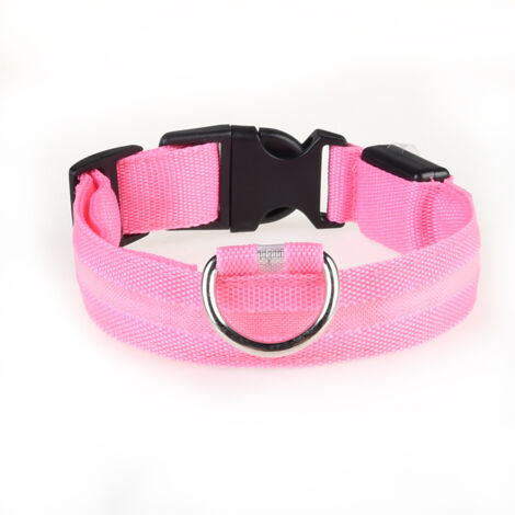 Collier LED rechargeable par USB pour chien de compagnie, clignotant, lumineux, sécurité, lumière en nylon (1/4)