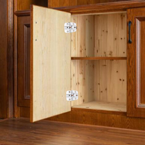 Paire de charnières 90° Nickel pour armoire, porte et meuble, zinc, dimensions 6x4.5x1.2cm, 154g
