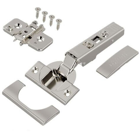 Blum Clip Top Lot de 2 charnières droites à 110 ° avec ressort, vis, butée d'angle + clip Blum Clip Plaque de montage en croix excentrique en acier Vis Distance 0 mm (1/5)