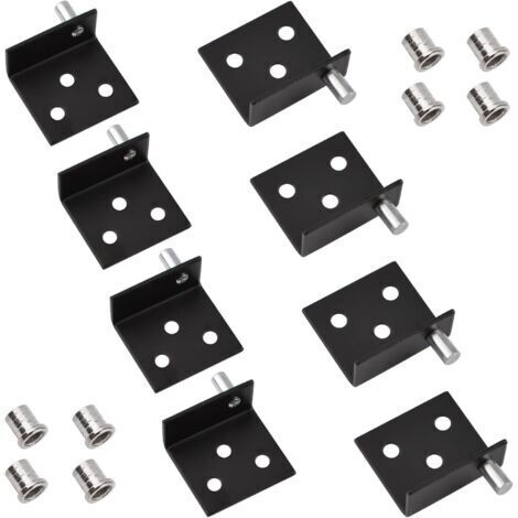 Lot de 4 charnières pivotantes en acier inoxydable – Pour portes d'armoire à axe dissimulé – Installation facile avec vis de montage - 4Charni (1/4)