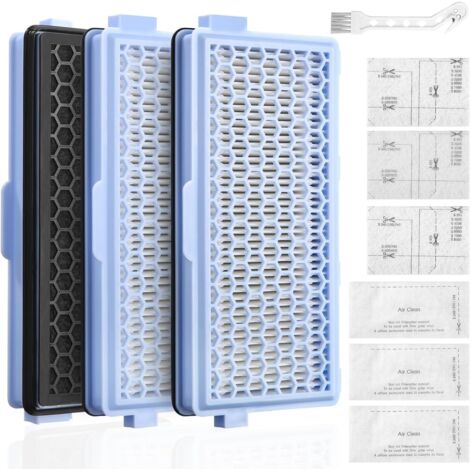 3 Jeux Filtre Aspirateur HEPA Active Airclean Plus 50 Filtres pour Miele Compact C1&C2,Complete C2&C3,S8340,3 filtres HEPA avec 1 brosse de nettoyage pour série S4000,S5000,S6000&S8000 (1/5)