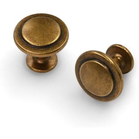12 Pièces Boutons de Tiroir, Rétro Bronze, Alliage de Zinc et Laiton, Poignées de Porte de Cuisine pour Décor Armoire, Placard, Tiroir, Porte, Garde-robe