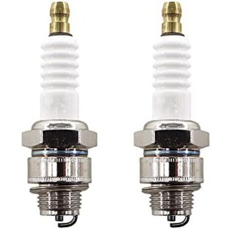 VURAHOME - Lot de 2 bougies dallumage pour tondeuse à gazon avec moteurs Briggs &amp Stratton 3,5-6,5 CV Quantum 300E 450E 500E 550E 625 650 675 Remplace Champion RJ19LM, NGK BR2LM