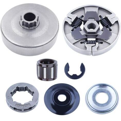 3/8 "-7 Tambour d'embrayage Pignon de jante Kit pour Stihl MS660 066 064 MS640 MS661 Tronçonneuse Pièces de rechange avec Rondelle E-Clip Roulement à aiguilles