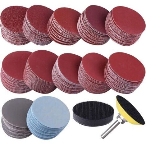 300 pièces disques abrasifs 50mm disques abrasifs grain 80 180 240 320 400 600 800 1000 2000 3000 pour meulage fraisage gravure