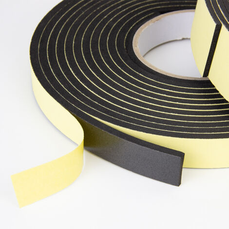 Bande de joint en mousse autocollante de 20 mm (largeur) x 10 mm (épaisseur) Bande de joint en mousse caoutchouc pour portes et fenêtres, protection contre les chocs et les intempéries (10 mètres) (1/5)