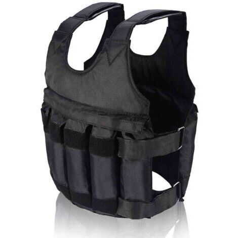 Gilet Lesté Oxford Noir Ajustable 50 kg pour Femme (60x42 cm) - Résistant et Confortable pour Entraînement