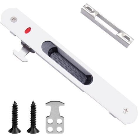 Serrure de Porte Coulissante, Porte Coulissante Fenêtre Crochet, Verrou de Porte en Acier Inoxydable, Verrou de Verrouillage Simple Face Pour Portes Mobiles, Fenêtres, Portes Coulissantes en Verre (1/5)