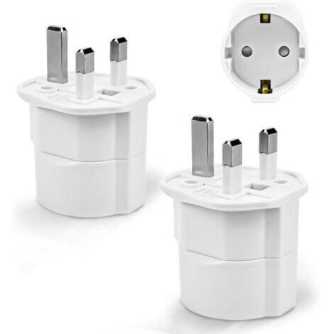 Adaptateur Prise Anglaise, Adaptateur de Voyage France vers UK, Irlande, Ecosse, Dubaï, Malte, Adaptateur Type G, 2Pcs
