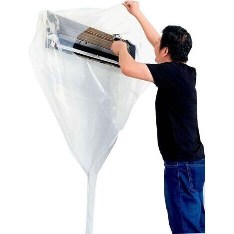 Sac service nettoyage climatiseur split étanche, kit tuyau eau mural (transparent, 1–1,5P)