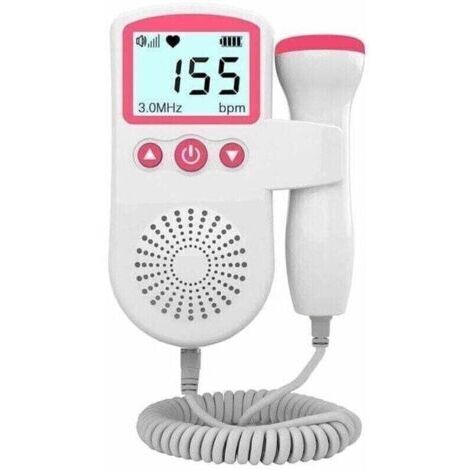 Moniteur de fréquence cardiaque fœtale pour grossesse, plage de mesure 50-240 BPM, 2,5 MHz, détecteur de fréquence cardiaque fœtale avec écran LCD de poche, rose