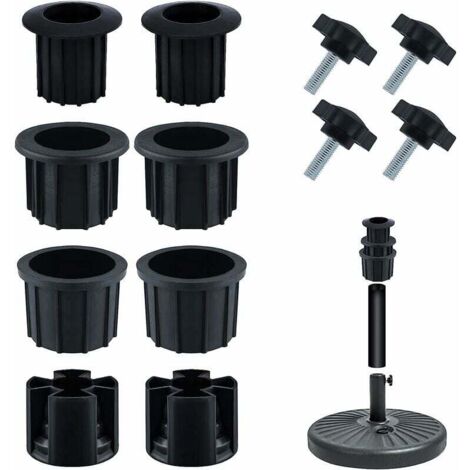 Bouchon cache trou pour porte-parapluie – Lot de 12 pièces – Œillets de 1,9/1,5/1,3 ID – Vis M8 pour fixation – Accessoires parasol noir - 12pcs (1/5)