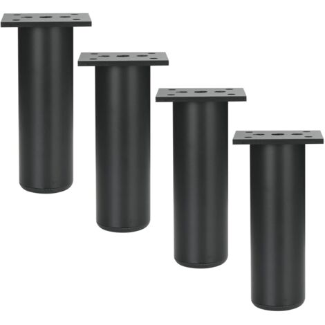 4 Pcs Pieds de Meubles en Alliage d'aluminium Pieds d'armoire Cuisine Canapé Table en Métal Hauteur 200mm Noir